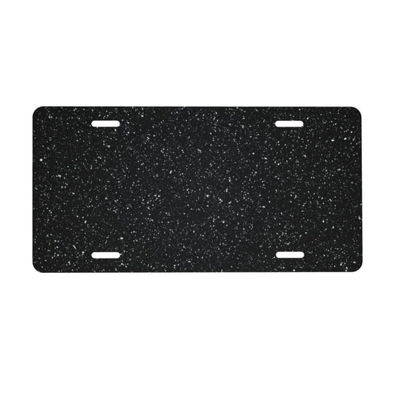 Zufioo Black Glitter Print Car Aluminum Front License Plate, 12x6 Inch Decorative Personalized Car License Plate Car Accessories