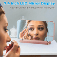thumbnail image 2 of Projection Alarm Clock,7.4Inch LED Mirror Digital Clocks Display,+180°Rotatable Projector,Night Light Rose Gold, 2 of 7