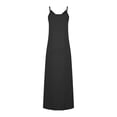 thumbnail image 4 of TIHLMK Sundresses for Women Casual Summer Dresses For Women Casual Boho Solid Color Hoop Sling Beach Long Maxi Dress With Pockets Black Tank Dresses, 4 of 7