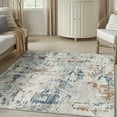 thumbnail image 6 of 4' X 6' Beige and Blue Abstract Power Loom Area Rug, 6 of 11