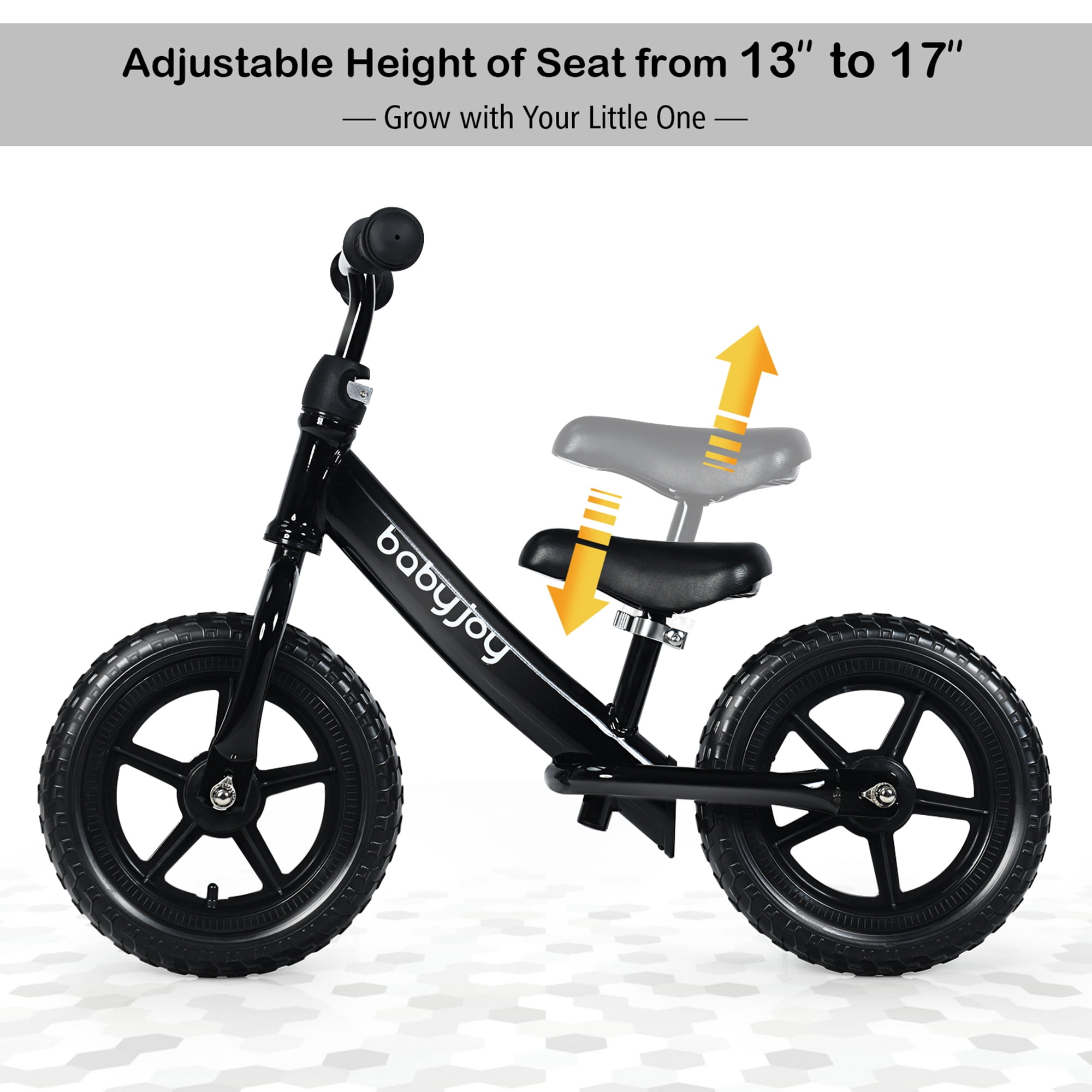 Gymax 12'' Kids No-Pedal Learn To Ride Pre Bike Balance Bike w/ Adjustable Seat Black