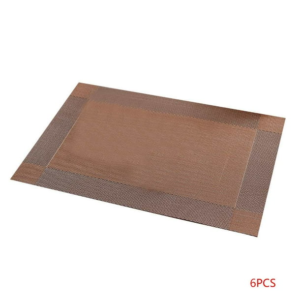Patrón de marco diagonal de secado rápido, mantel individual para restaurante de PVC, mantel para cena de grado alimenticio, alfombrilla para taza, vajilla 6 piezas Eigraketly ZHF0317