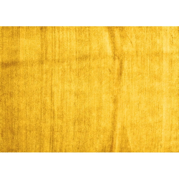 Ahgly Company Machine Washable Indoor Rectangle Abstract Yellow Contemporary Area Rugs, 7' x 9'