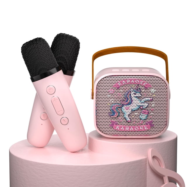 Máquina de karaoke de juguete OSWCHIC Mini para niñas de 3 a 10 años o más, color rosa