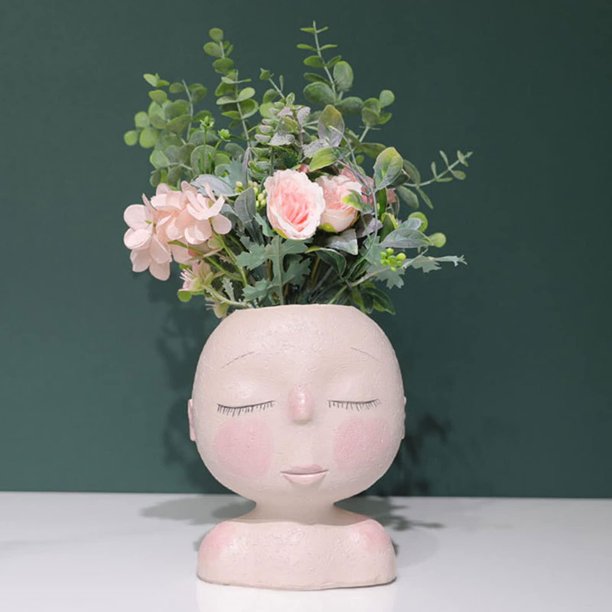 Maceta Cara Maceta Maceta De Dibujos Animados Maceta Linda Cabeza Humana Diseño Maceta De Plantas Suculentas Interior Exterior Decorativo Con Agujero De Drenaje Para Oficina En Casa. Afortunado Sencillez