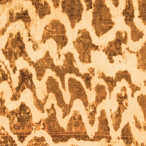 Ahgly Company Indoor Square Abstract Orange Modern Area Rugs, 8' Square