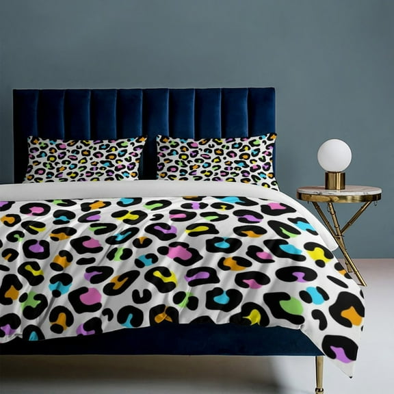 Leopard Spots 3-Piece Bedding Set, Luxuriously Soft Bedding with Matching Pillow Shams, Comforter Set Twin Size for Casual Home Decor