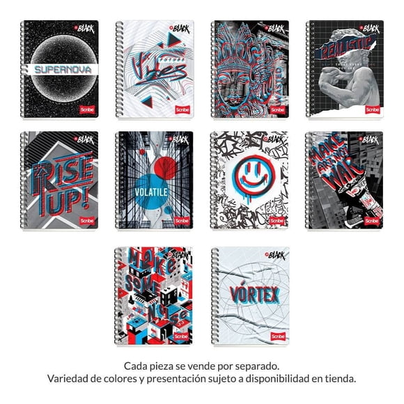 Cuaderno profesional Scribe Black de raya 100 hojas varios modelos 1 pieza