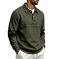 thumbnail image 4 of IAJDKMEK Men's Long Sleeve Polo Shirts - Color Block Button Down Collared Tops, Casual Sport Commute Shirts for Work and Travel,Army Green L, 4 of 6