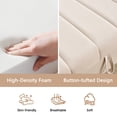 thumbnail image 4 of Aemeios 66"W Tufted Storage Bench for Bedroom End of Bed with Gold Legs and Two Pillows, Beige, 4 of 11