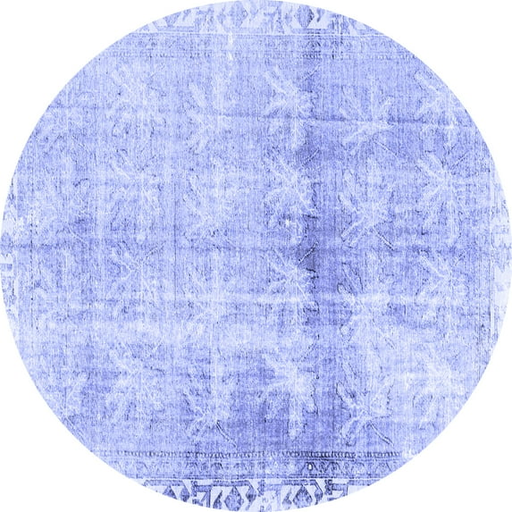 Ahgly Company Indoor Round Persian Blue Traditional Area Rugs, 7' Round
