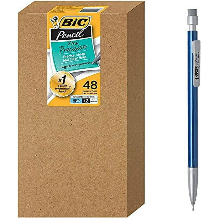 BIC Xtra-Precision Mechanical Pencil, Metallic Barrel, Fine Point (0.5mm),  48-Count