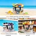 thumbnail image 4 of Funny Cartoon Beach Bag for Women, Large Breathable Mesh Beach Tote Bag, Blue Cute Cat Train Cloud Star Bow Knot Sandproof Lightweight Travel Bags for Vacation Picnic Swimming Pool 15.7"x15.7"x9.1", 4 of 9