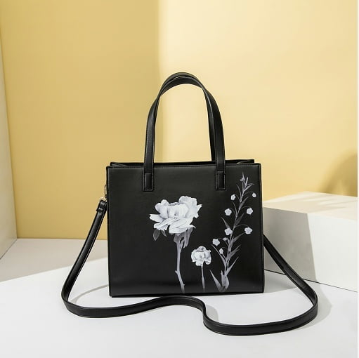 floral print leather handbags