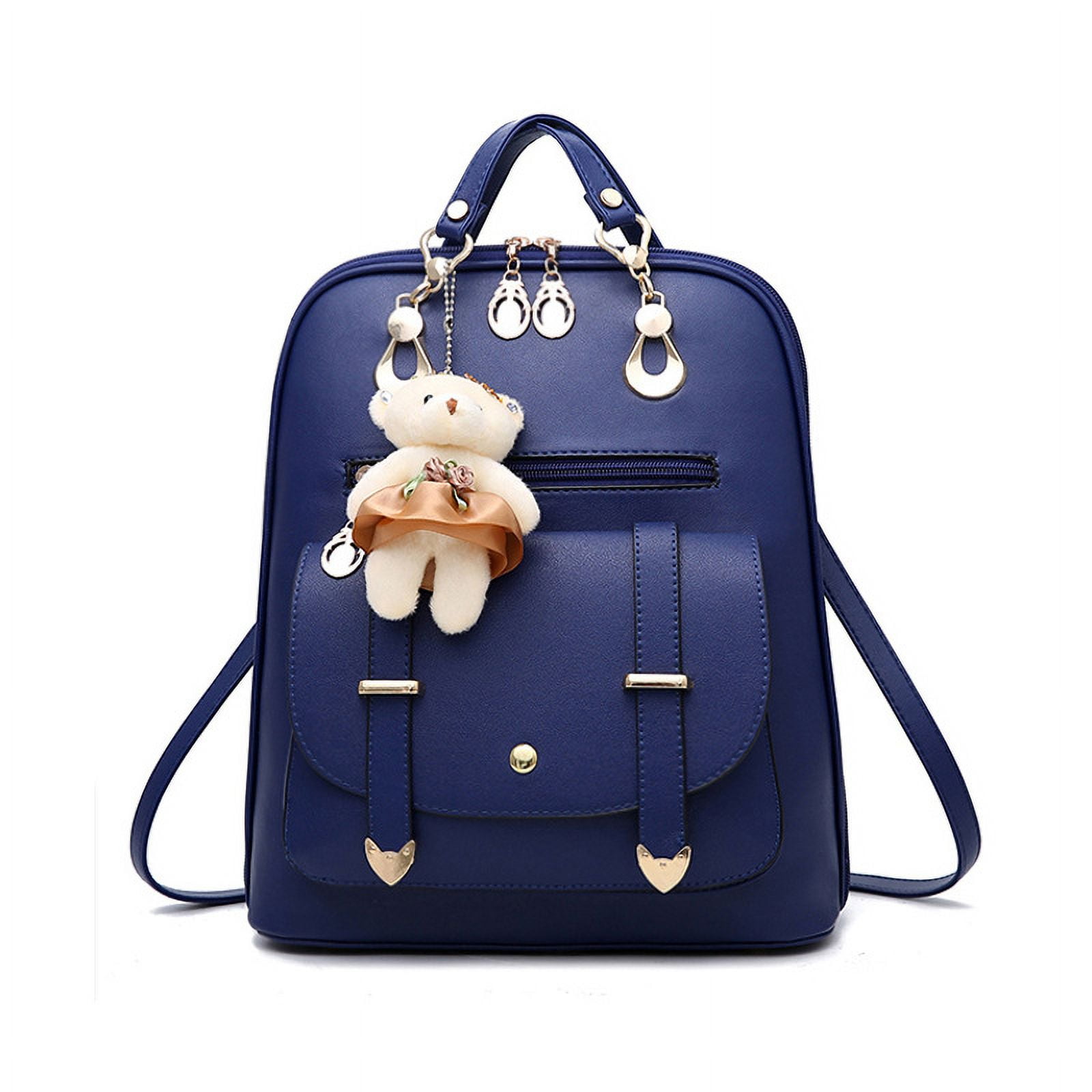 Wholesale PU Leather Schoolbag Large Capacity women backpack Girls outdoor travel bag