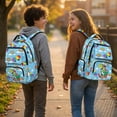 thumbnail image 2 of Yspwyqan Skateboard Dino Backpack for Boys Teens, Rainbow Sky 17" Large Capacity School Bag, Front Pocket Fits 15.6 Laptop, Casual Daypack for High School Travel Camping, 2 of 7
