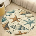 thumbnail image 4 of Beach Seashell Starfish Round Rugs -Washable Non-Slip Small Round Area Rug Throw Soft Circle Rugs for Bedroom, Modern Print Indoor Carpet for Entryway Sofa Living Room, 4 of 6