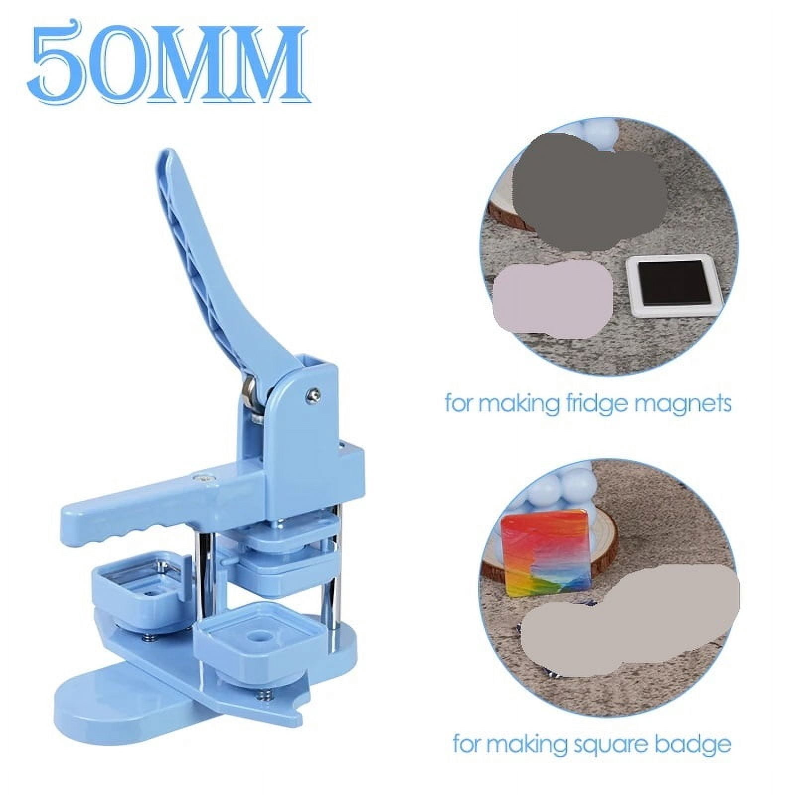 50MM Rotating Style Square Badge Button Maker Machine for DIY Making 50x50mm Fridge Magnets ,Beginner-Friendly