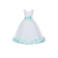 thumbnail image 2 of Ekidsbridal Wedding Pageant Rose Petals White Tulle Junior Bridesmaid Toddler Dress Summer Easter Dress First Communion Girls Clothing Holiday Recital Dress Princess 302T size 14 Flower Girl Dress, 2 of 3