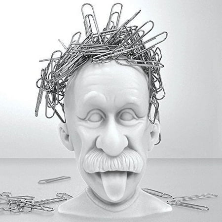 - Mustard Magnetic Paper Clip Holder, Albert Einstein, Desk Accessory