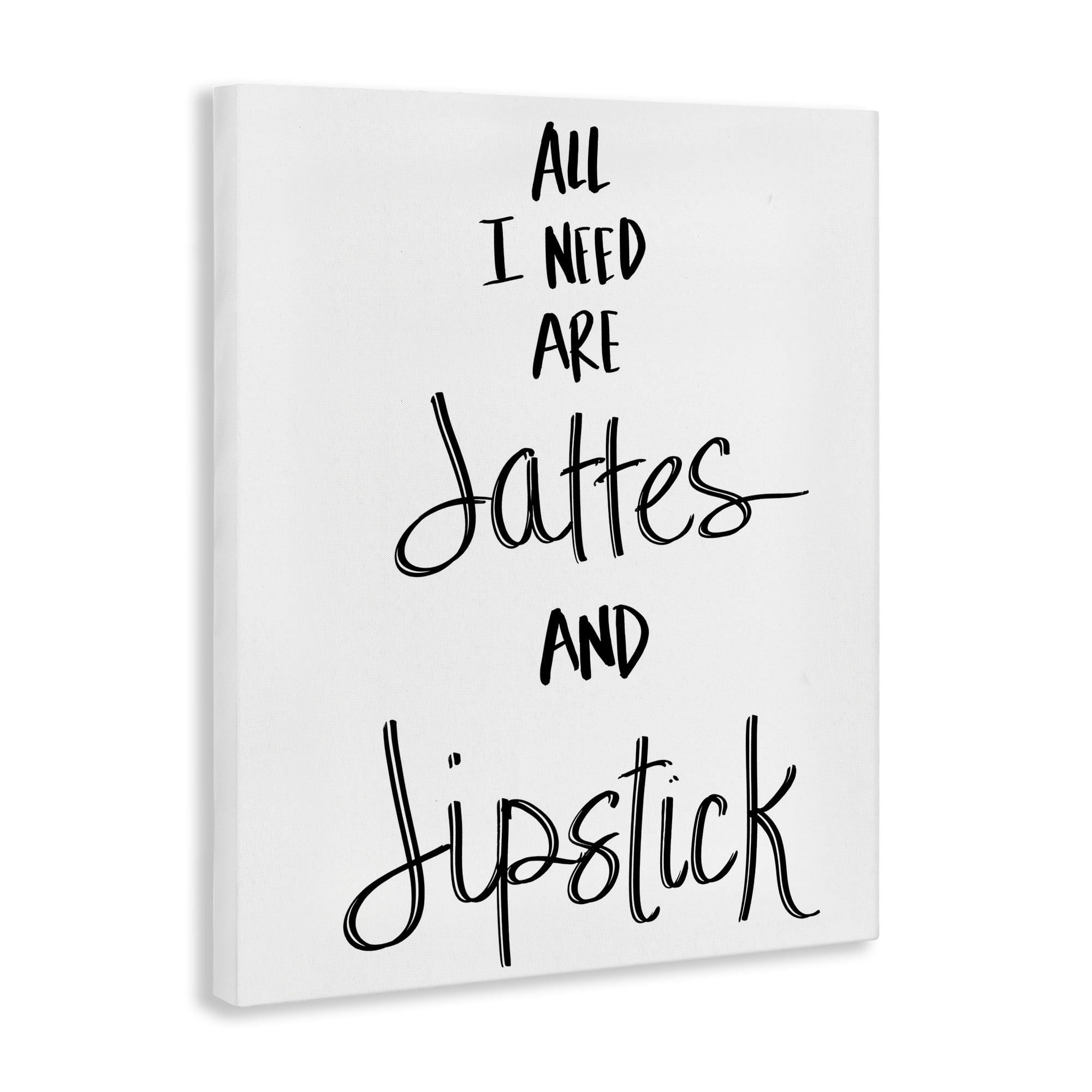 Stupell Industries Need Lattes & Lipstick Beauty & Fashion Painting Gallery Wrapped Canvas Art Print Wall Art, 24 x 30