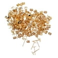 thumbnail image 1 of 100 piezas de aretes de hierro con almohadilla plana de 6 mm y 100 piezas de cierre de arete Luz de oro, 1 of 9