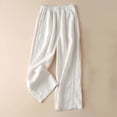 thumbnail image 2 of Bogo Cotton Linen Pants Women Plus Size Women'S Pants Jeans Straight Pants For Women Work Casual Plus Size Wide Leg Baggy Cargo Sweatpants Women Womens Trousers High Waisted Elastic, 2 of 5