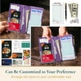 thumbnail image 5 of ComfiTime Server Book for Waitress – PU Leather Waitress/Waiter Book with Zipper Pocket for Money/Coins, Serving Book Organizer Wallet w/ Pen Holder, Guest Check Presenters for Restaurant, Purple, 5 of 11