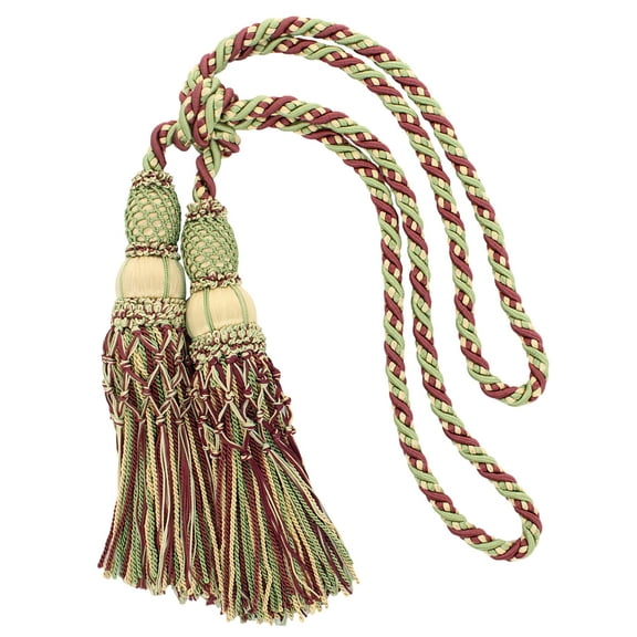 DECOPRO Exquisite Curtain & Drapery Double Tassel Tieback Elegantly Handcrafted to Perfection, Tassel Length 10" (25cm), Spread 38" (96.5cm) # TBEL102, #EL08 Sold Individually