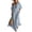Blue, variant on Women's Cotton Linen Maxi Dress Striped One Shoulder Flowy Bohemian Casual Dress with Pockets for Beach Vacation, Summer