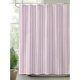 thumbnail image 2 of Fsddascl Purple Striped Shower Curtain Set - 48" x 72" Washable Bathtub Curtain with 12 Hooks, Modern Simple Farmhouse Beige Vintage Waterproof Fabric Stall Shower Curtains for Bathroom/Bathtub, 2 of 6