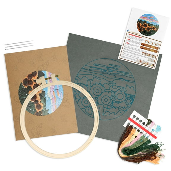 TSV Embroidery Starter Kit for Beginners, Cross Stitch Kits Includes Pattern, Instructions, Hoops, Threads and Needles