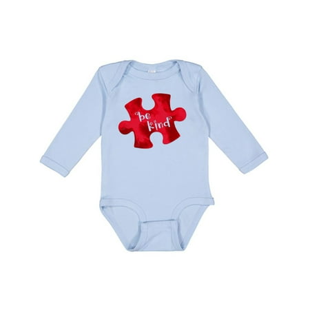 

Inktastic Autism Awareness Be Kind Red Puzzle Piece Gift Baby Boy or Baby Girl Long Sleeve Bodysuit