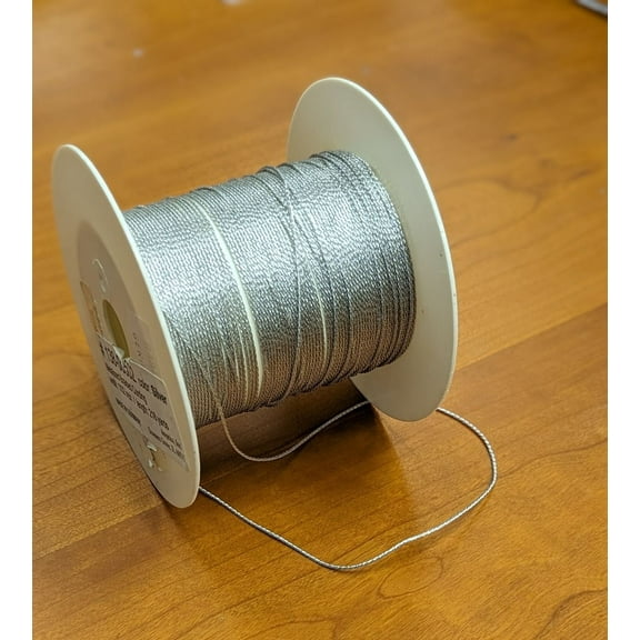 The Ribbon People Silver Metalized Fine Rope Cording Craft Ribbon 0.02" x 220 Yards