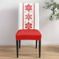 thumbnail image 4 of Chair Covers for Dining Room Set of 8,Christmas Snowflake Stretch Seat Protector Removable Washable Chairs Slipcovers for Kitchen Banquet Wedding Hotel,Classic Red Geometric Stripes, 4 of 6
