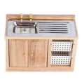 thumbnail image 4 of Muebles en miniatura Fregadero de cocina realista, mini casa de muñecas 1:12 Accesorios de casa de muñecas de madera Muebles de cocina en miniatura para casa de muñecas Tecnología avanzada, 4 of 8