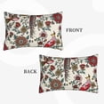 thumbnail image 4 of Haiem Pillowcase for Hair and Skin Queen - Dark Enchanted Flowers And Birds Printed Soft Pillowcase with Envelope Closure-16"x24", 4 of 9