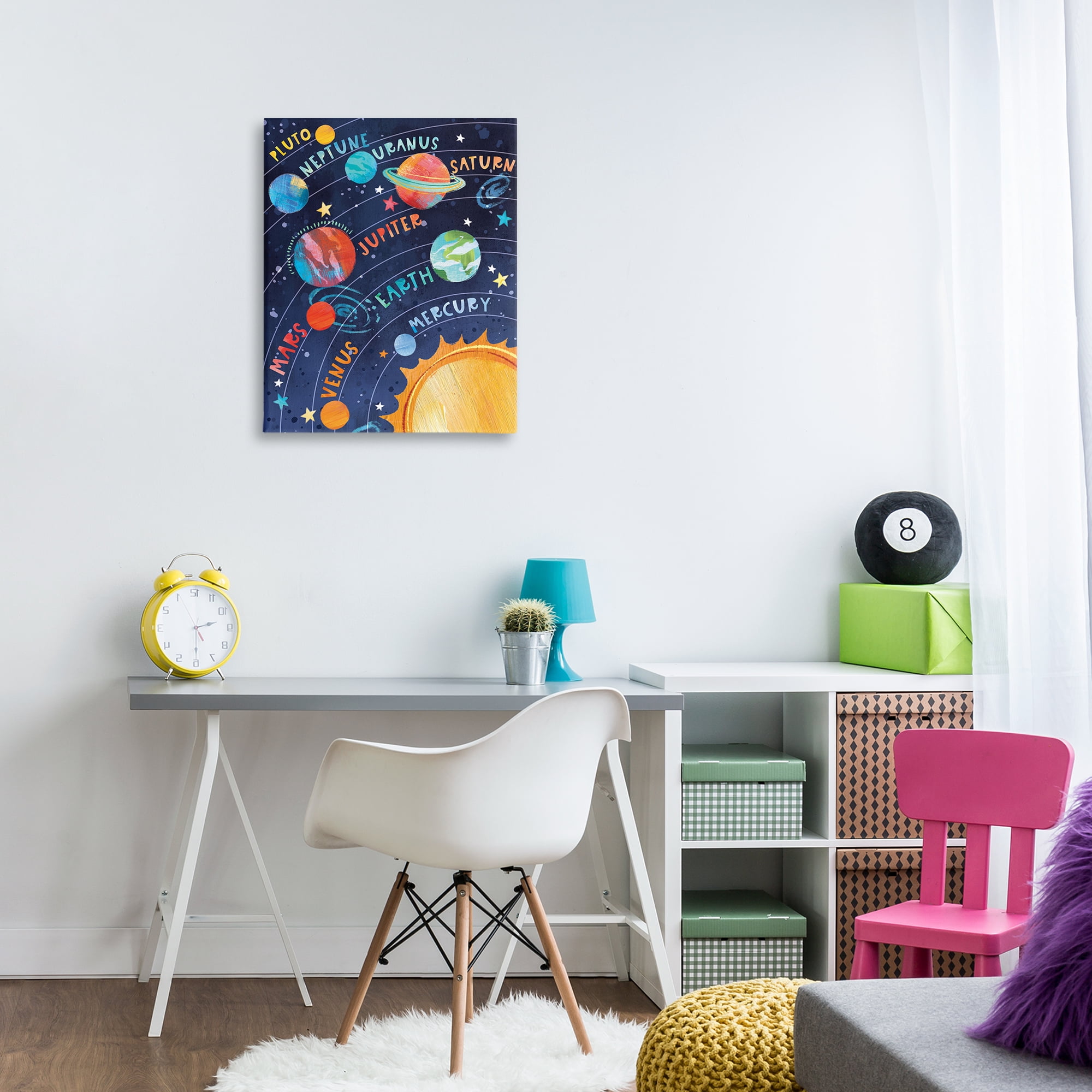 Stupell Industries Educational Solar System Novelty Painting Gallery Wrapped Canvas Art Print Wall Art, 24 x 30