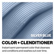 Keracolor Semi Permanent Hair Dye 3 in 1 Clenditioner, Silver Blue, 12 fl oz