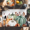 thumbnail image 6 of Fall Pumpkin Placemats Set of 4 Brown Sunflower Leaf Heat Insulated Linen Place Mats, Washable Stain-Proof Table Mats for Dining Tables Holiday Decor 13x19inch, 6 of 9
