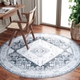 thumbnail image 2 of SAFAVIEH Arizona Roderick Oriental Machine Washable Area Rug, Grey Green/Ivory, 6' x 6' Round, 2 of 9