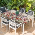 thumbnail image 2 of Watercolor Floral Table Cloths for 4 Foot Rectangle Tables, Spring Daisy Lily Lavender Garden Beige Patio Waterproof Elastic Fitted Tablecloths, Washable Rectangular Table Cover for Camping, 2 of 8