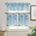 thumbnail image 4 of Christmas Kitchen Curtains and Valances Set, Rod Pocket Curtains Tier Farmhouse Window Curtains 24 Inch Length, Blue Pine Tree Silver Leaves Ball Snowflake 3 Piece Kitchen Curtains Set, 4 of 6