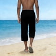 thumbnail image 2 of KyCheLot Men's Capri Pants Straight Leg Loose Crop Pant Elastic Waist Drawstring Beach Yoga Pants Capris with Pockets, 2 of 7