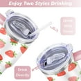 thumbnail image 5 of Strawberry Fruit 40 Oz Tumbler with Handle Lid and Straw, Stainless Steel Double Walled Vacuum Insulated Cup, Cute Anniversary Wedding Birthday Gifts Tumbler for Women Men Friends Outdoor Indoor, 5 of 7