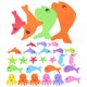 thumbnail image 1 of 5 bolsas de pegatinas de animales marinos EVA, pegatinas autoadhesivas de peces para manualidades artísticas, 1 of 6