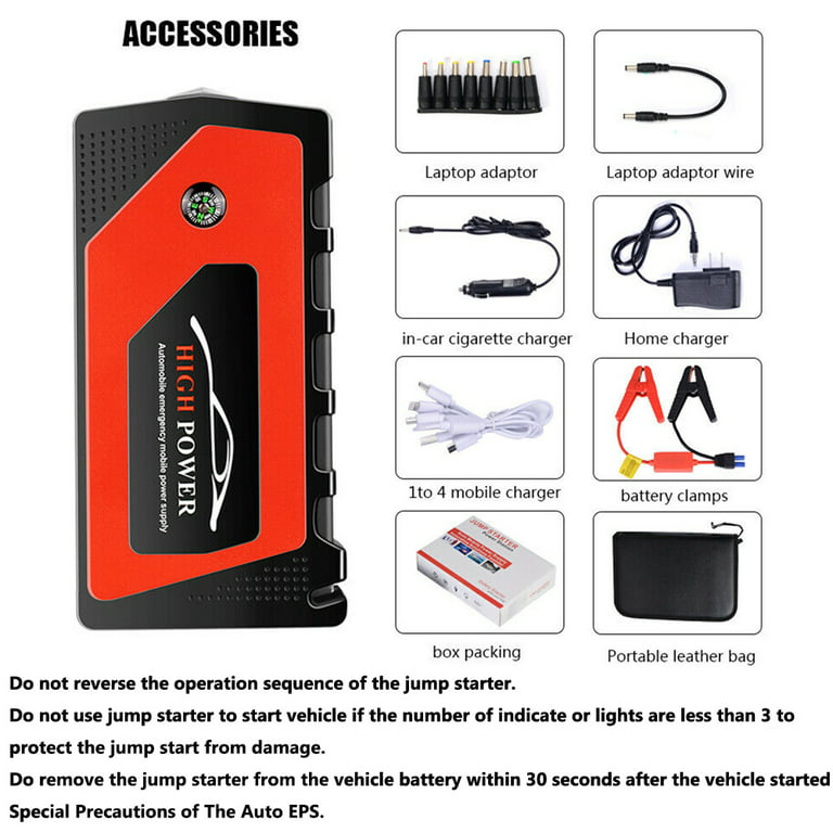 Car Jump Starter Automobile booster auto power supply jumper Emergent Start  Battery power charge 100% new