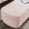 thumbnail image 2 of Syngar Entryway Bench with Storage for Bedroom, Living Room, and End of Bed, Faux Fur Ottoman Foot Rest with Storage,Upholstered Bench with Storage with Metal Leg,Pink, 2 of 10