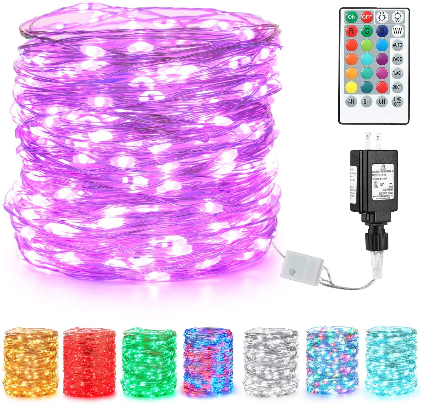 Fairy String Lights, 66ft 200 LED Color Changing Fairy String Lights