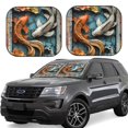 thumbnail image 1 of Balery Colorful Koi Fish Art Parasol para parabrisas de coche de 2 piezas | Parasol plegable para parabrisas delantero de coche para la mayoría de sedanes-Large, 1 of 6
